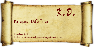 Kreps Dóra névjegykártya